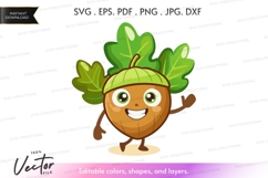 Happy acorn character Product Image 1