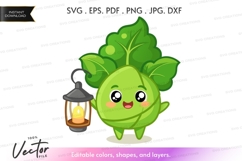 Cabbage character holding lantern Product Image 1