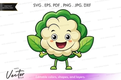 Happy cauliflower character Product Image 1