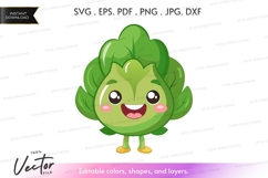 Happy broccoli character Product Image 1