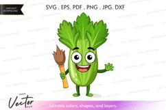Celery character holding a broom Product Image 1