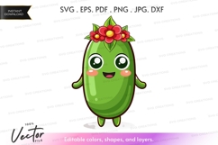 Cute avocado character with flower crown Product Image 1