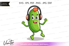 Dancing pickle with headphones Product Image 1
