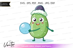 Happy cucumber blowing bubbles Product Image 1