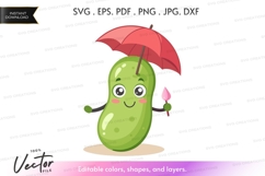 Cute pickle with umbrella Product Image 1