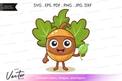 Cute onion character holding a leaf Product Image 1