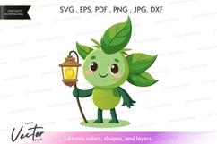 Lantern holding leaf character Product Image 1