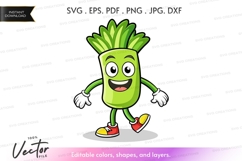 Happy celery character Product Image 1