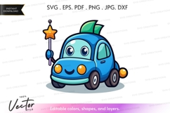 Blue car with magical wand Product Image 1