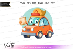 Happy taxi driver with suitcase Product Image 1