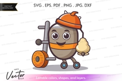 Vector silhouette clipart of a cartoon acorn Product Image 1