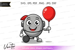Happy robot with balloon Product Image 1
