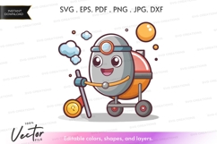 Happy cement mixer on scooter Product Image 1