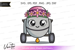 Cute robot girl with flower crown Product Image 1