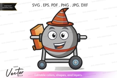 Witch robot vector silhouette clipart Product Image 1