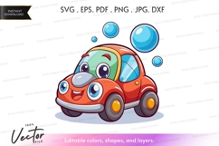 Happy car washing vector silhouette clipart Product Image 1