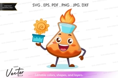 Vector silhouette clipart of a happy cone with a torch Product Image 1