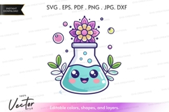 Flower potion vector silhouette clipart Product Image 1