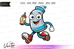 Happy robot skating with spray paint Product Image 1