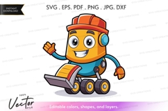 Construction worker robot silhouette clipart Product Image 1