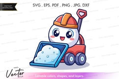 Hardworking snowman in construction gear Product Image 1