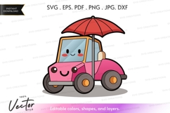 Happy car with umbrella Product Image 1