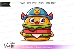 Viking burger vector silhouette clipart Product Image 1