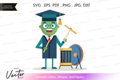 Graduating musician vector silhouette clipart Product Image 1