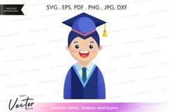 Graduating student silhouette clipart Product Image 1