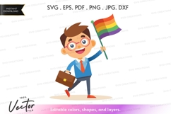 Businessman holding rainbow flag Product Image 1