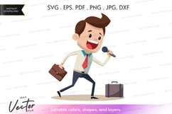 Businessman singing vector silhouette clipart Product Image 1