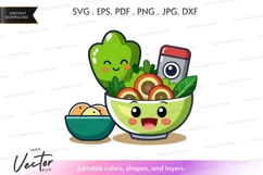 Happy salad bowl with vegetables Product Image 1