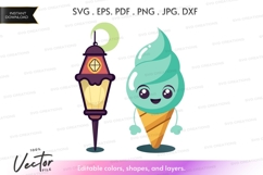 Lantern and ice cream character Product Image 1