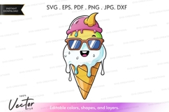 Cool ice cream with sunglasses Product Image 1