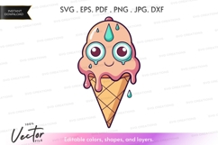 Melting ice cream cone Product Image 1