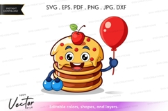 Happy pancake with cherry and balloon Product Image 1