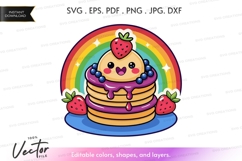 Rainbow pancake with berries Product Image 1