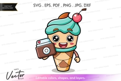 Ice cream character taking a selfie Product Image 1