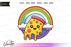 Delightful pizza slice under rainbow Product Image 1