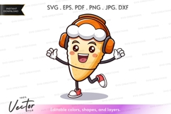 Happy running pretzel with headphones Product Image 1