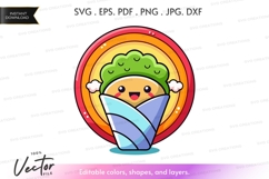 Cute sushi roll with rainbow background Product Image 1