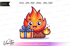 Cute fire flame with gift Product Image 1