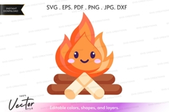 Campfire silhouette clipart Product Image 1