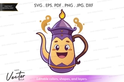 Whistling tea kettle silhouette clipart Product Image 1
