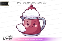 Steaming teapot clipart Product Image 1