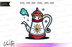 Whimsical teapot silhouette clipart Product Image 1