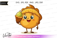 Sunflower character holding acorn Product Image 1