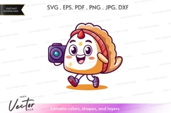 Happy turkey with camera vector silhouette clipart Product Image 1