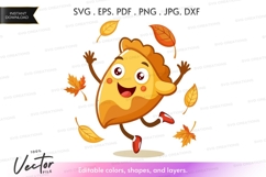 Happy acorn dancing in fall leaves Product Image 1