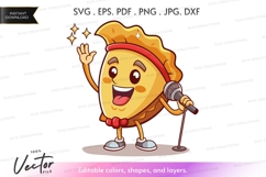 Singing waffle vector silhouette clipart Product Image 1